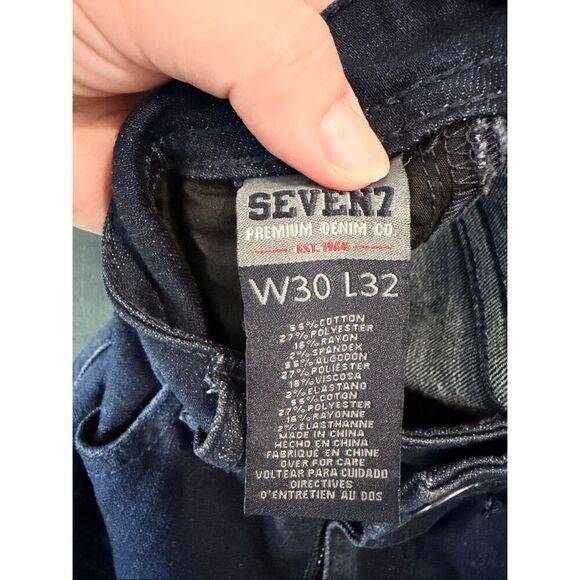 SEVEN7 • Dark Wash Slim Straight Blue Denim Jeans  • Ladies Size W30 L32 - Picture 6 of 7